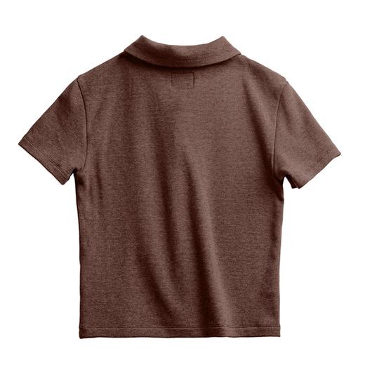 马登复古立领polo短袖修身短款正肩针织开衫辣妹露腰显瘦上衣夏女 商品图6