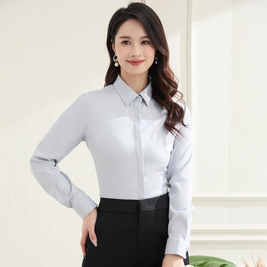 【含莫代尔】罗蒙女士长袖衬衫商务休闲柔软舒适经典百搭衬衫女 商品图4