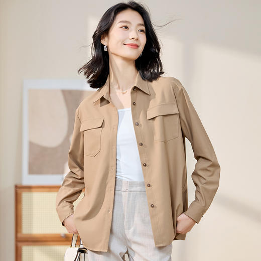 【简约大方】罗蒙女士长袖衬衫商务休闲百搭日常开衫可外穿上衣女 商品图1