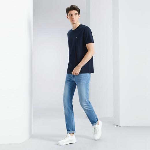 【凉感索罗纳】柒牌男装短袖T恤男2024夏季薄款休闲百搭圆领上衣	126T71610 商品图3