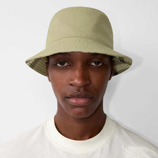 BURBERRY 巴宝莉 男女通用双面两用棉质混纺渔夫帽 绿色 8082573 B7311 商品图3