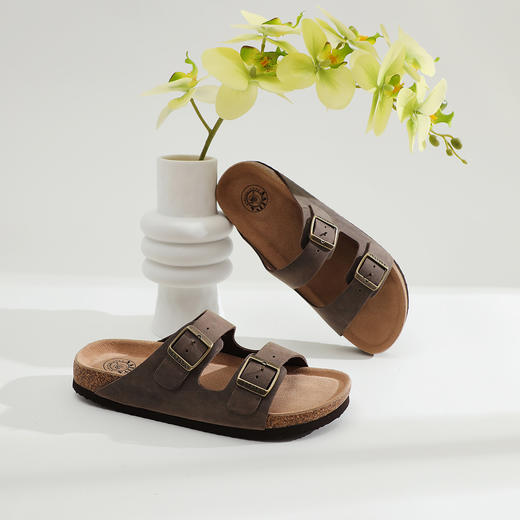 Safiya/索菲娅2024夏季皮带扣休闲外穿勃肯鞋软木沙滩拖鞋 SF42110345 商品图9