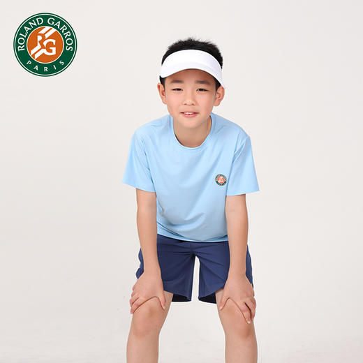 罗兰加洛斯法网男女童短袖T恤夏季新款速干中大童运动休闲网球服 商品图2