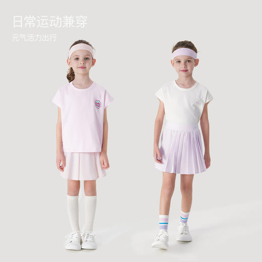 [棉感速干]马克珍妮女童宽松圆领短袖T恤儿童上衣夏装新款240781 商品图1