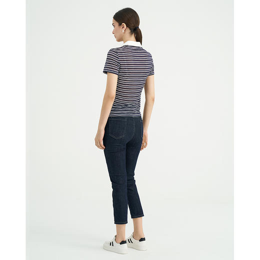 司歌条纹上衣假两件短袖弹力显瘦ET891124X 商品图3