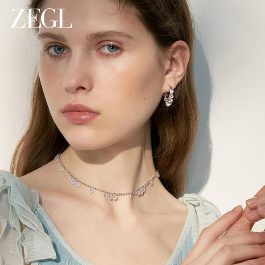 ZEGL设计师悸动星河耳环女2024新款爆款高级感法式耳圈耳钉耳饰品 商品图3