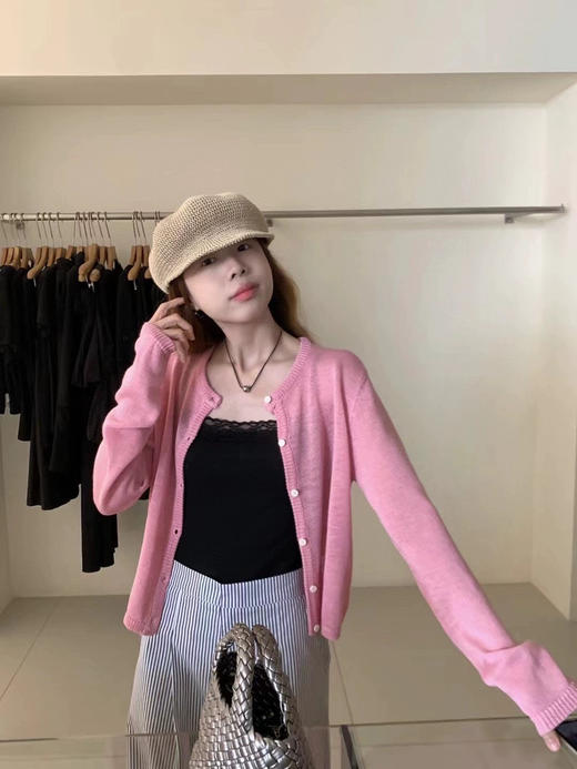 糖果色竹节麻开衫 商品图3