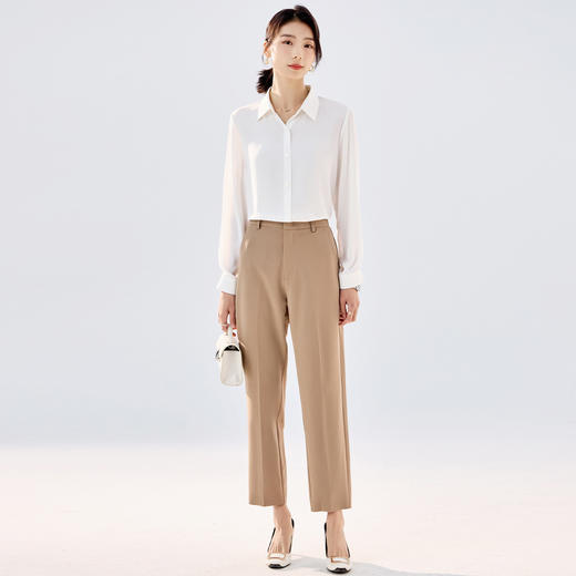 【简约干练】罗蒙女士长袖衬衫舒适休闲商务通勤开衫上衣女 商品图2