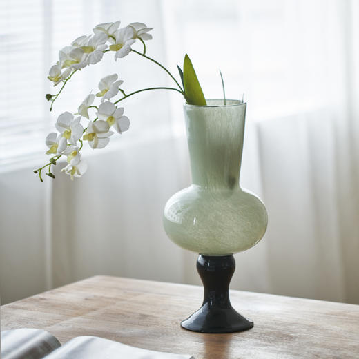 中古风芬顿琉璃高脚风灯花瓶客厅高级感水培鲜花法式轻奢风软装瓶 商品图6