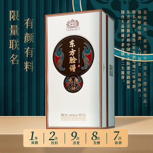 国台 22年文创东方脸谱 53度酱香型白酒 500ml 商品图2