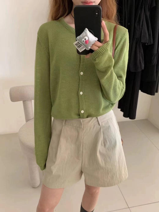 糖果色竹节麻开衫 商品图4