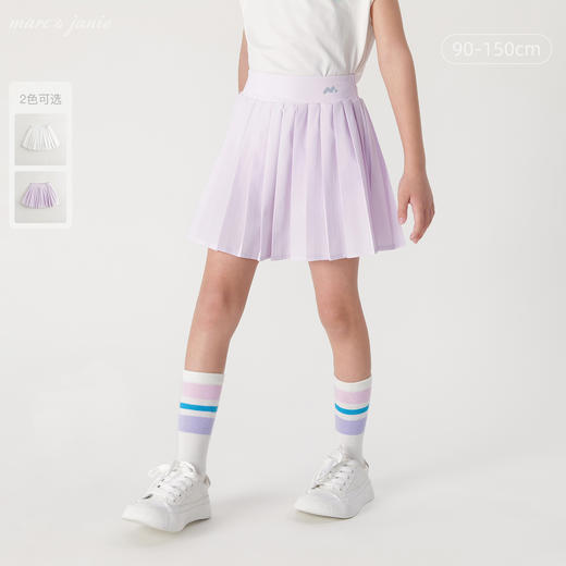 【吸湿速干】马克珍妮2024年夏装女童假两件运动百褶半裙240339 商品图0