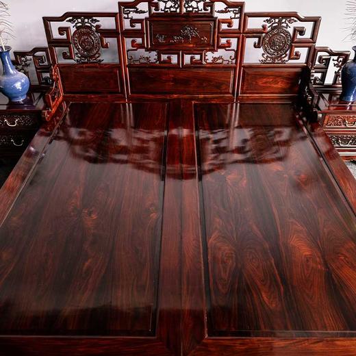 大红酸枝螭龙博古纹高低床含床头柜红木家具（运费到付） 商品图2