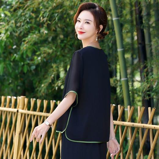TZW-新中式T恤衫春秋妈妈薄T恤洋气宽松中袖小衫中年女中国风休闲上衣 商品图8