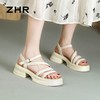 ZHR则则法式厚底凉鞋2024新款时尚百搭休闲洋气时装沙滩凉鞋女鞋 商品缩略图6