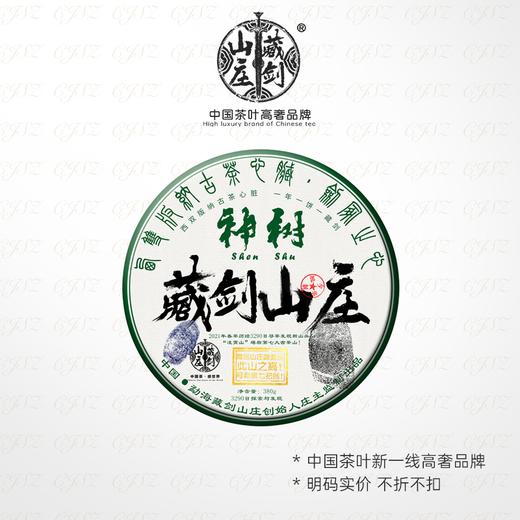 藏剑山庄 2021年藏剑山庄旗舰饼 神树 古树茶 380克  5片赠1片 商品图1