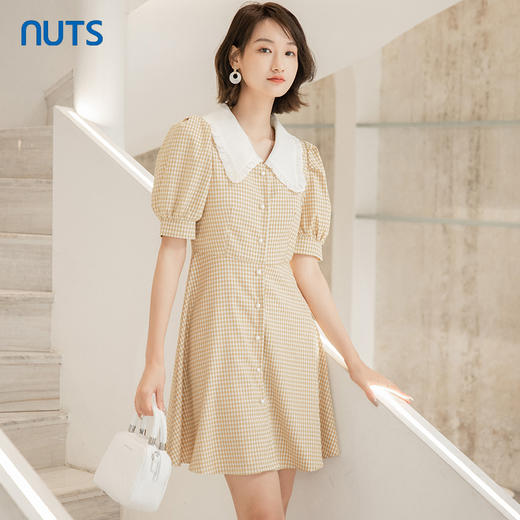NUTS夏季新品翻领时尚淑女气质短袖连衣裙221101170 商品图2