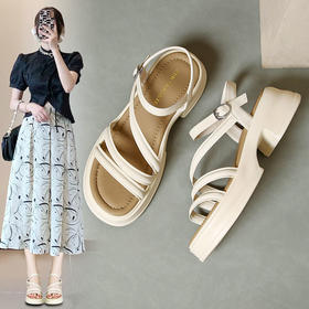 ZHR则则法式厚底凉鞋2024新款时尚百搭休闲洋气时装沙滩凉鞋女鞋