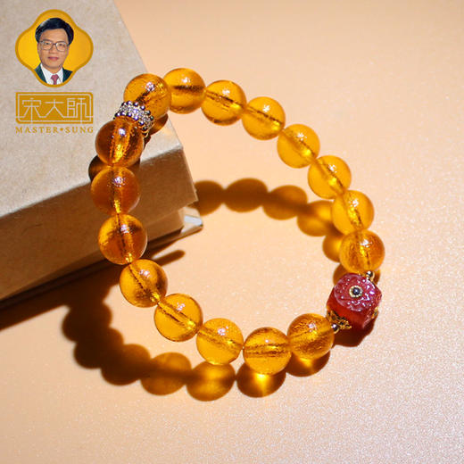宋韶光大师 飞黄腾达【天珠包金款】黄色琉璃手链情侣饰物 商品图2