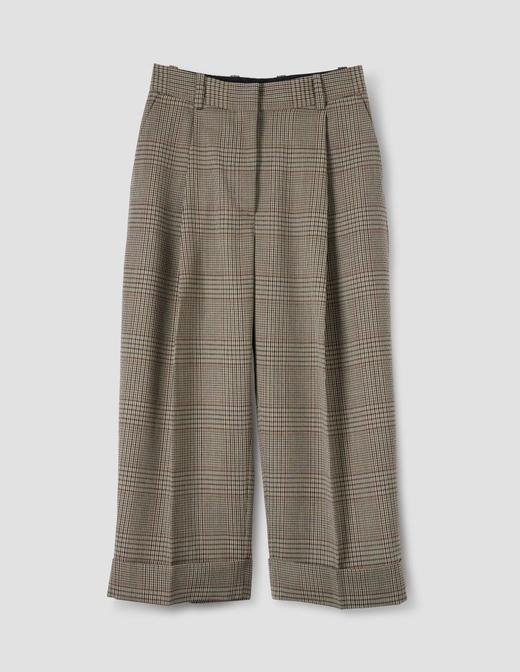Margaret Howell  卡其色FOX BROTHERS威尔士格纹羊毛深褶裤 商品图6