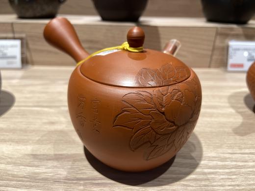 日本进口 常滑烧玉光作刻纹侧把茶壶 商品图2