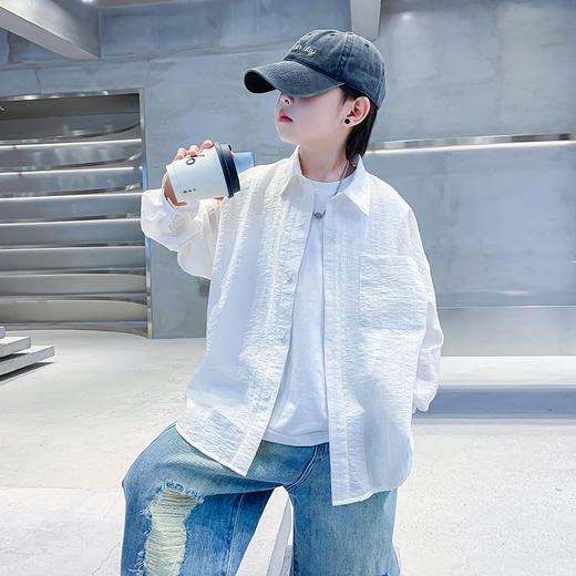 【82.8%莱赛尔、17.2%锦纶】男童夏季长袖速干防晒衬衫冰丝空调衫 商品图1