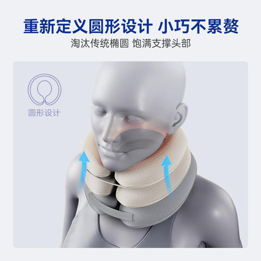 乐宝来充气式三层颈托牵引器旅行颈枕【气囊升级款】 商品图3
