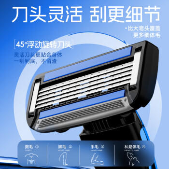 英吉利 剃须刀手动男士5层刮胡刀片 1刀架5刀头+240ml剃须泡沫 商品图1