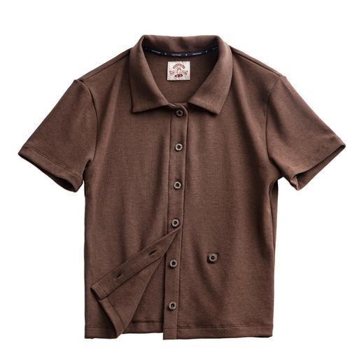 马登复古立领polo短袖修身短款正肩针织开衫辣妹露腰显瘦上衣夏女 商品图5