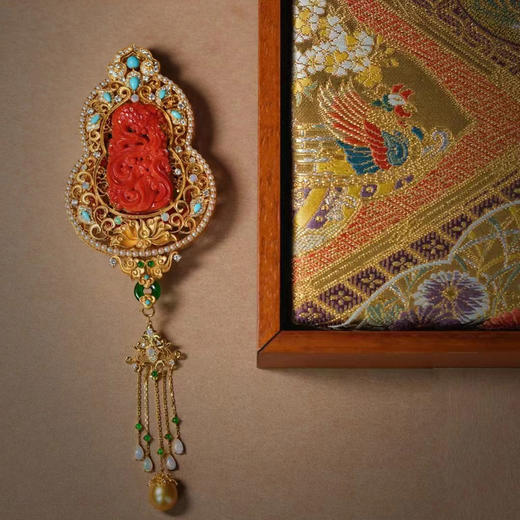 龢盒原创 步步生香系列 龙凤呈祥翡翠葫芦大香囊 商品图1