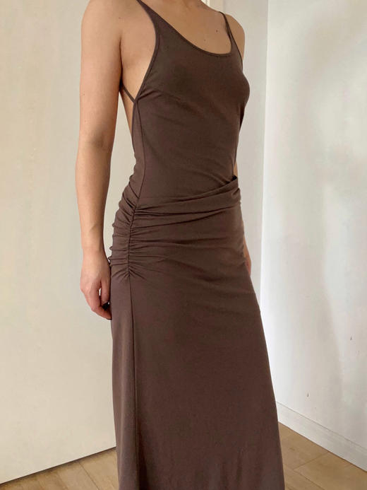 HOSIKARI｜HO24SS06 露背针织吊带连衣裙 [ 黑BK / 棕BN / 白WT ] 商品图2