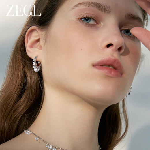 ZEGL设计师悸动星河耳环女2024新款爆款高级感法式耳圈耳钉耳饰品 商品图1
