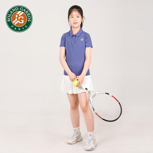 罗兰加洛斯女童网球运动polo衫儿童夏季防晒排汗速干休闲短袖T恤 商品图0