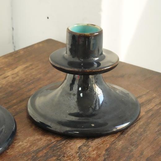 【苏州】美国手作蓝黑釉烛台一对2pcs 商品图2