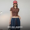 马登复古立领polo短袖修身短款正肩针织开衫辣妹露腰显瘦上衣夏女 商品缩略图3
