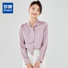 【精致飘带领】罗蒙女士长袖衬衫优雅商务通勤舒适衬衫上衣女