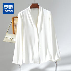 【简约V领】罗蒙女士长袖衬衫舒适商务时尚百搭通勤质感衬衫女