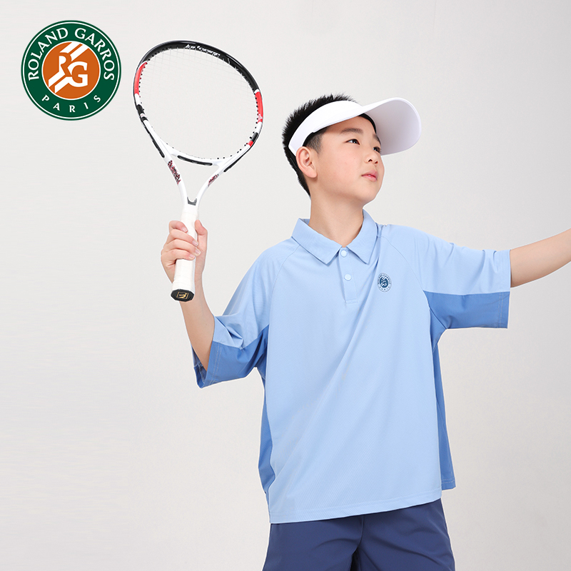 罗兰加洛斯男童短袖POLO衫儿童网球运动T恤夏季凉感速干透气上衣