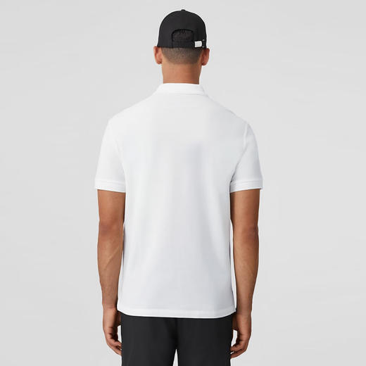BURBERRY 巴宝莉 男士马术骑士徽标棉质短袖 Polo 衫 白色 8084012 A1464 商品图1