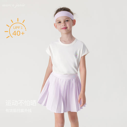 [棉感速干]马克珍妮女童宽松圆领短袖T恤儿童上衣夏装新款240781 商品图2
