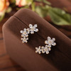 子佩集S925银【寻芳】耳钉【Z16633】纯银时尚锆石五瓣花镀金2404 商品缩略图0