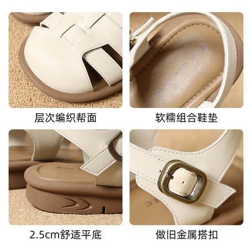 ZHR则则罗马凉鞋女款2024夏新款镂空软底猪笼鞋街头外穿沙滩女鞋 商品图3