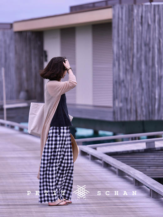 PETIT SCHAN小闪 CLO#493 memory in water 在水一方 棉麻混纺针织薄款长开衫 商品图3