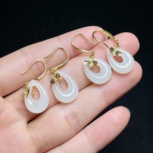 30831和田玉耳坠-镂空水滴耳钩 商品图0