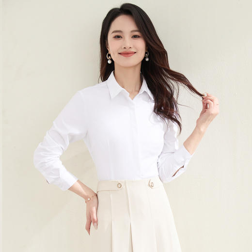 【含莫代尔】罗蒙女士长袖衬衫商务休闲柔软舒适经典百搭衬衫女 商品图2