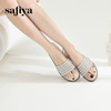 Safiya/索菲娅2024夏季珍珠一字拖时尚露趾外穿小香风平底拖鞋 SF42110418 商品缩略图6
