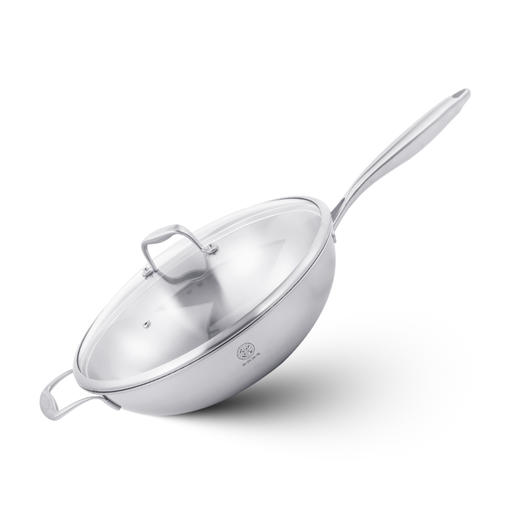 非药而愈定制不锈钢无涂层锅具套装 32cm玻盖单柄炒锅、24cm玻盖双耳汤锅、蒸笼、锅铲、汤勺 【京东快递送货上门】 商品图4