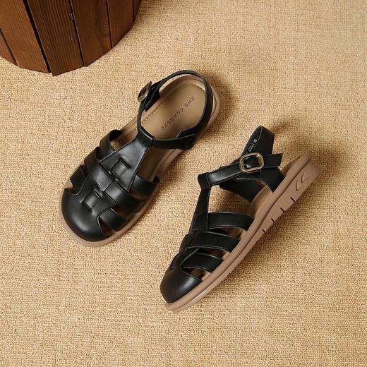 ZHR则则罗马凉鞋女款2024夏新款镂空软底猪笼鞋街头外穿沙滩女鞋 商品图1