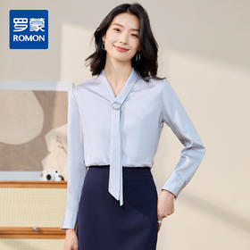 【100莱赛尔】罗蒙女士长袖衬衫气质领型简约大方上衣女