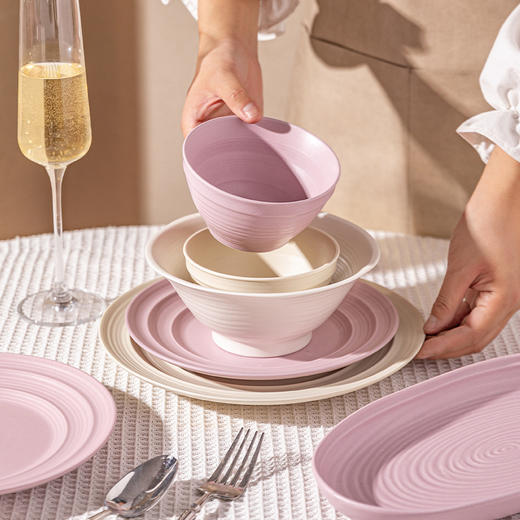 摩登主妇奶油风餐具碗碟套装家用2024新款碗筷盘子高级感菜盘汤碗 商品图1